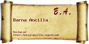 Barna Ancilla névjegykártya